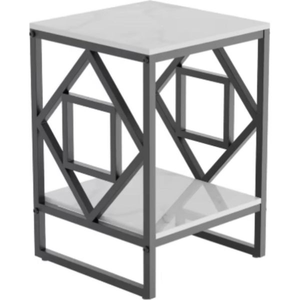 Tavolino Moderno Mira – Nero – Marmo Vero – Tavolino Da Salotto – Tavolino – Soggiorno E Camera Da Letto – 40X40 Cm – Quadrato-image