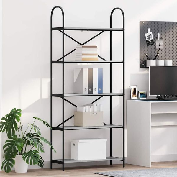 Maison Exclusive - Libreria Sonoma Grigia 80 X 30 X 183 Cm Materiale Ligneo-image
