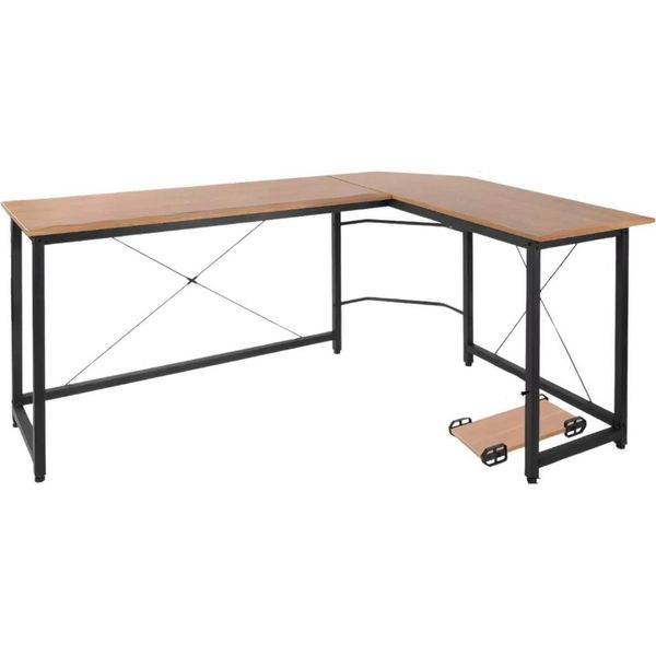 Scrivania A Forma Di L – 170 Cm – Marrone – Scrivania Angolare Per Gaming E Computer – Ufficio Domestico-image