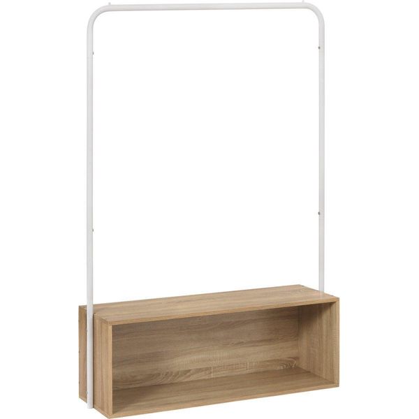 Appendiabiti Marrone/Legno – Appendiabiti Con Ripiani E Scomparto Per Scarpe – Mdf E Metallo – Moderno E Pratico-image