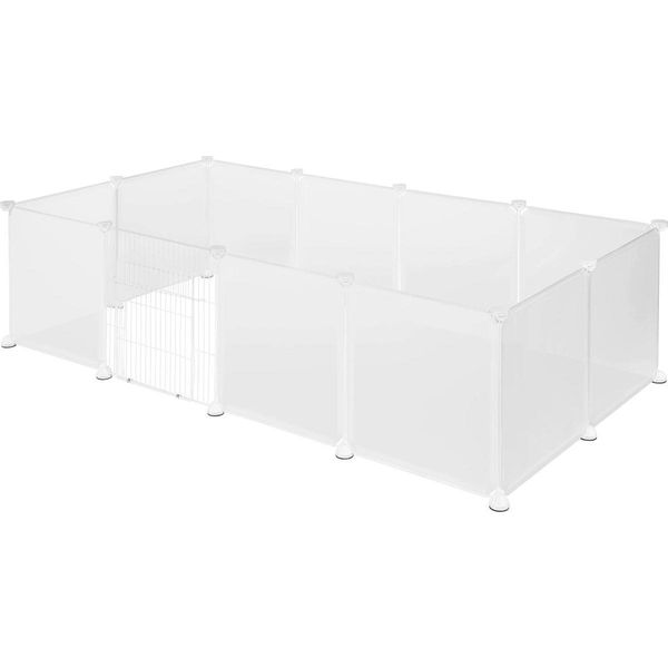 Recinto Per Piccoli Animali Happyment – Recinto Regolabile Per Piccoli Animali – Per Interni – Cuccioli – Gattini – Bianco – 142X72X45 Cm-image