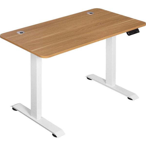 Scrivania Sit-Stand Deluxe Happyment – Regolabile Elettricamente In Altezza Da 72 A 116 Cm – Marrone – Ufficio, Home Office E Studio-image