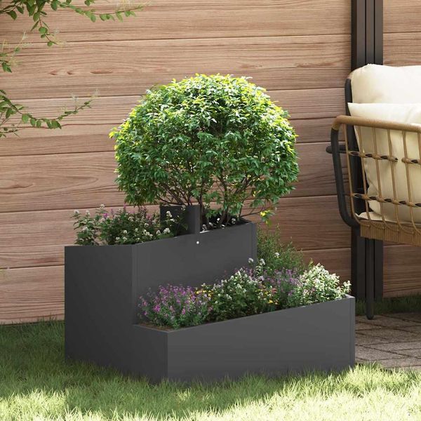 Maison Exclusive - Vaso Da Giardino Nero 60 X 60 X 50 Cm Acciaio Laminato A Freddo-image