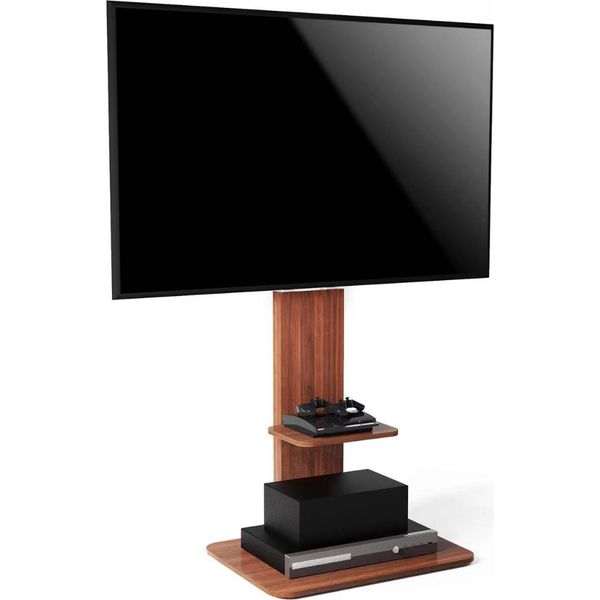 Supporto Tv Vintage – Con Rotelle – Per 32"-65"" – Regolabile In Altezza – Universale – Bianco"-image