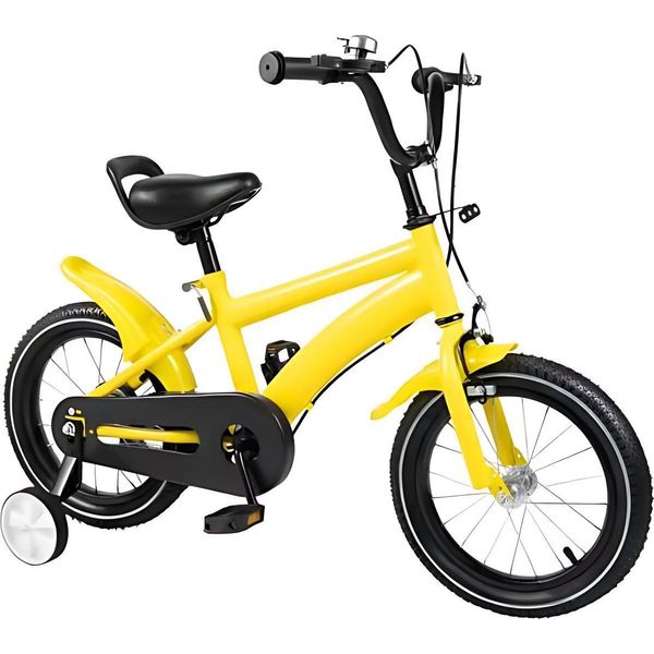 Triciclo Per Bambini 17 Pollici – Con Rotelle – Per Bambini Da 1 A 5 Anni – Giallo – Bicicletta Per Bambini / Bicicletta Per Neonati / Bicicletta Per Bambini Piccoli-image