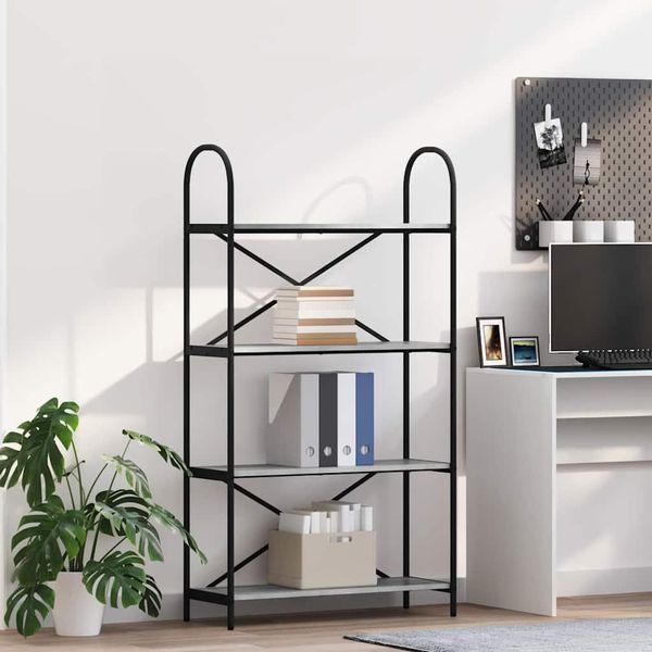 Maison Exclusive - Libreria Sonoma Grigia 80 X 30 X 146 Cm Materiale Ligneo-image