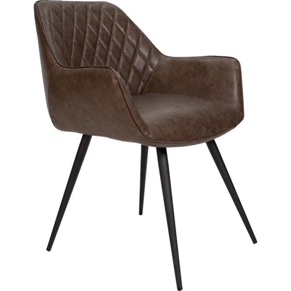 Sedia Da Pranzo Bolt Edge – Pelle Finta Taupe – Gambe In Metallo – Sedia Moderna – Sedia Da Soggiorno – Sedia Da Cucina – Altezza Seduta 49 Cm – 1 Pezzo-image