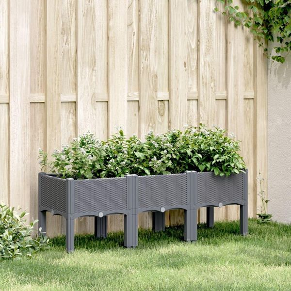 Maison Exclusive - Fioriera Con Piedini Blu-Grigio 120X40X42 Cm Pp-image