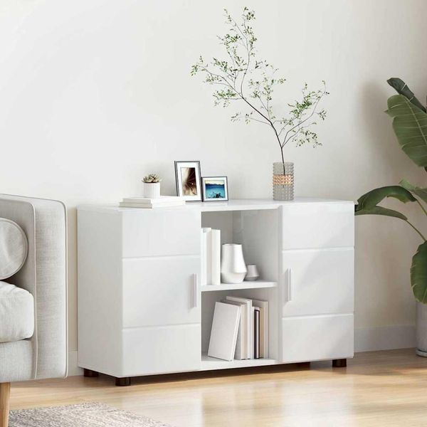 Maison Exclusive - Credenza Con Mensola Florin Bianco Lucido 88,5 X 30,5 X 55,5 Cm-image