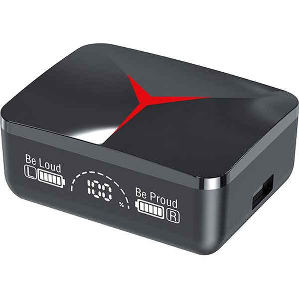 Cuffie True Wireless M90 Bluetooth 5.3 Cuffie Sportive Controllo Touch Auricolari Musicali Mini Auricolari In-Ear Con Microfono Custodia Di Ricarica Batteria Display Digitale Uscita Usb-image