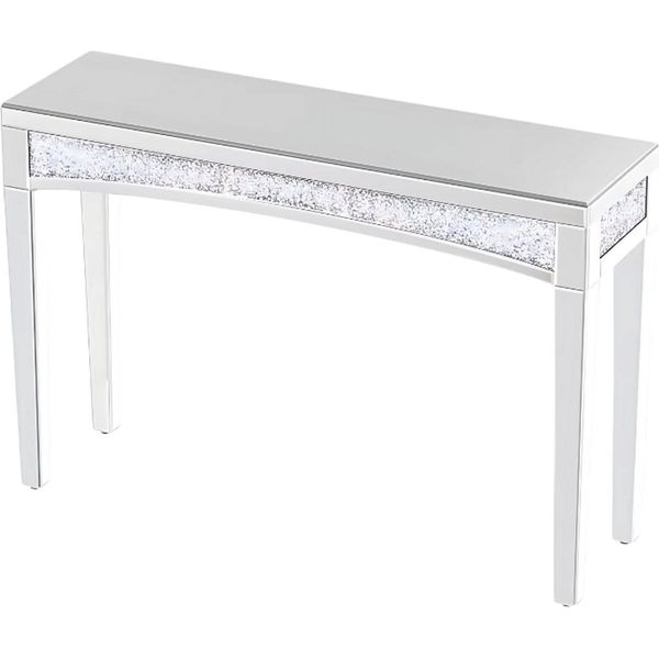 Consolle Blingi – Tavolino Da Parete – Tavolino Di Appoggio – Argento – Design A Specchio – 120 Cm – Moderno E Chic-image