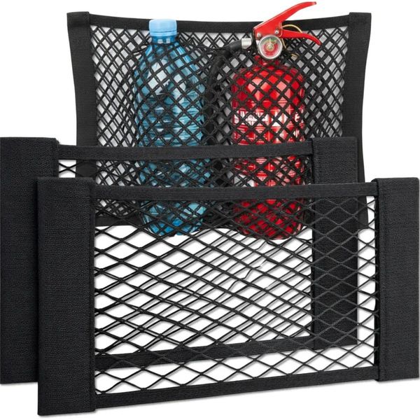 Edibazzar | Rete Per Bagagliaio 40X25 Cm Con Chiusura Elastica In Velcro, 2 Pezzi-image