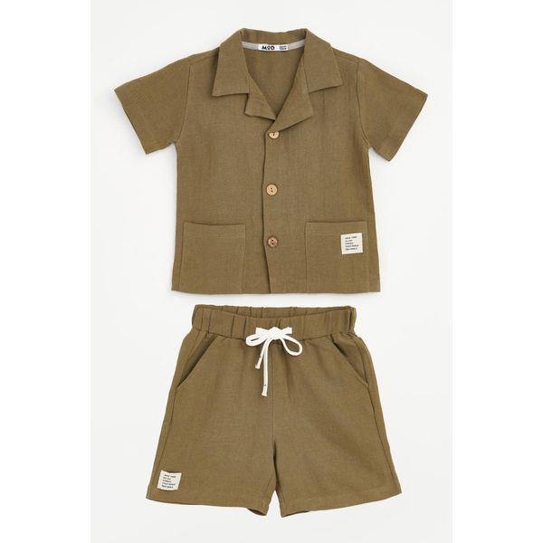 Bonito | Set Per Bambino - Camicia A Maniche Corte + Pantaloncini - Taglia 116 - Leggero + Traspirante + Estivo-image