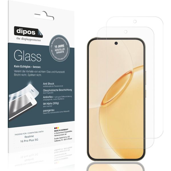 2X Pellicola Protettiva Per Realme 16 Pro Plus 5G Protezione Opaco Vetro Flessibile 9H Dipos-image