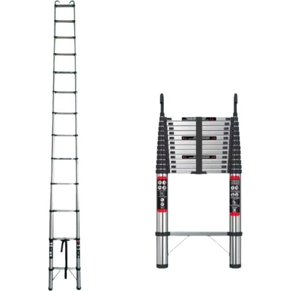 Scala Telescopica Fioren – Scala Pieghevole In Acciaio Inossidabile – Scala Retrattile Portatile Per Soppalchi – Carico Massimo 150 Kg – EN131-image
