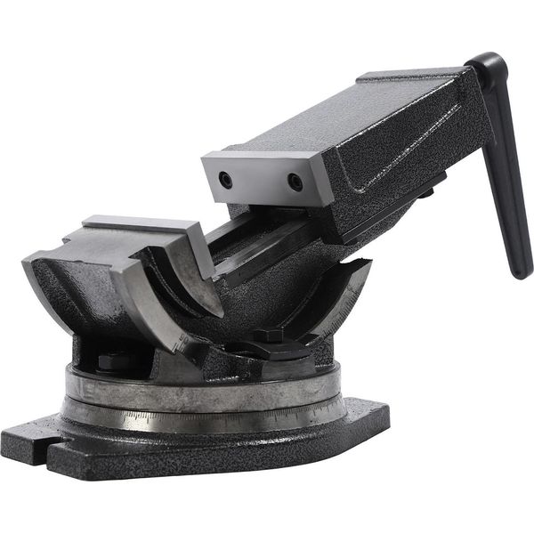 Morsa Di Precisione - Morsa Meccanica Girevole/Ribaltabile - Rotazione A 360° - Inclinazione 0-90° - Forza Di Serraggio 19 Kn - Ganasce 48 Hrc - Per Trapani E Fresatrici-image