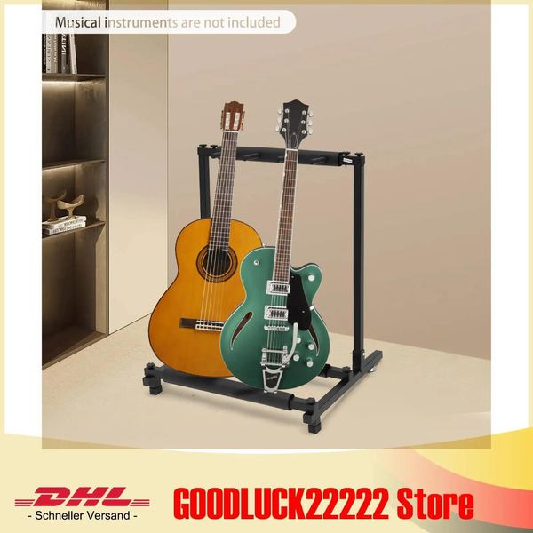 Supporto Per Chitarra - Supporto Da Terra A 3 Livelli - Pieghevole - Ferro - Per Chitarra Acustica, Elettrica E Basso - Nero-image