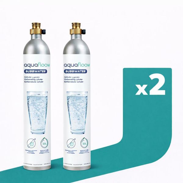 Aquafloow 2× Bombola Di Co₂ Da 425 G (60 L) – Bombole Di Anidride Carbonica Riutilizzabili Per Carbonatori, Adatte Alla Maggior Parte Dei Modelli-image