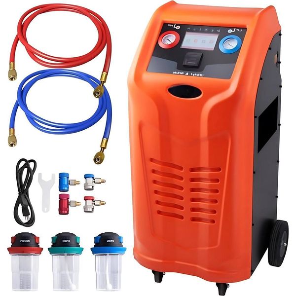 Dispositivo Di Recupero Refrigerante – Sistema Di Recupero E Riempimento Refrigerante Completamente Automatico – Pompa A Vuoto E Compressore – 1000 W – 220–240 V – 0,7 Lbs/Min-image