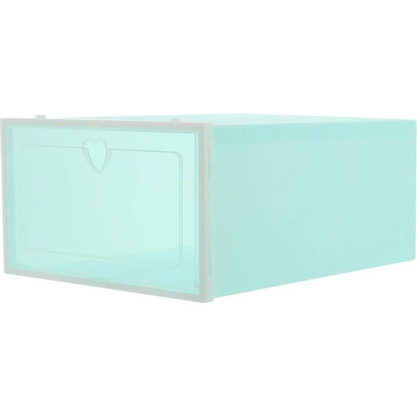 Confezione Da 20 Scatole Per Scarpe - Scatole Pieghevoli - Sportello Frontale Trasparente - Impilabili - 33×23×14 Cm - Per Scarpe Da Ginnastica/Tacchi - Verde-image