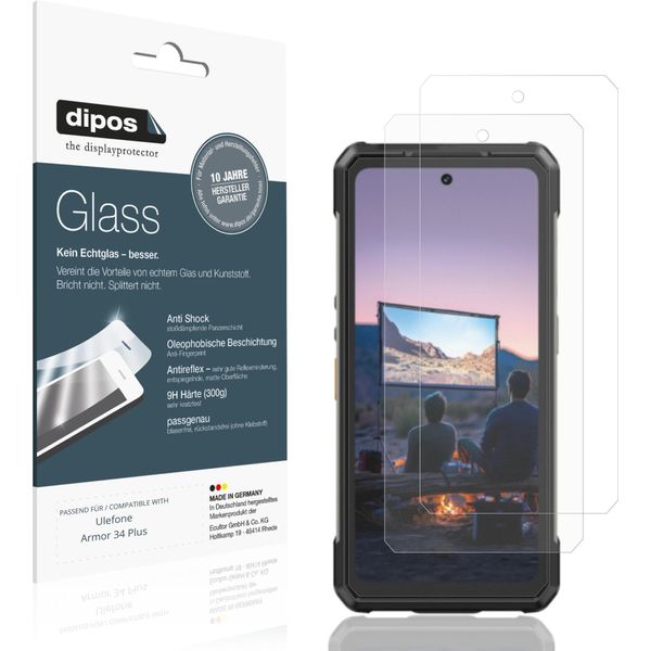2X Pellicola Protettiva Per Ulefone Armor 34 Plus Protezione Opaco Vetro Flessibile 9H Dipos-image