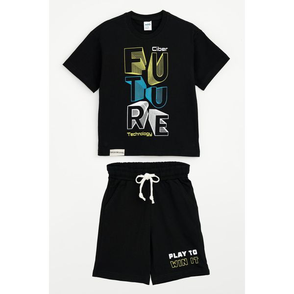 Bonito | Set Maglietta E Pantaloncini Da Ragazzo Future - Taglia 116 - 100% Cotone - Comodo Ed Elegante-image