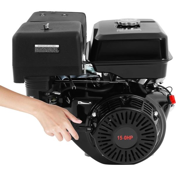 Motore A Benzina - 420 Cc 15 Cv - 4 Tempi - Monocilindrico Ohv - 3000-3600 Giri/Min - Nero-image