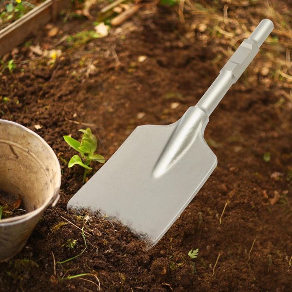 Accessori Per Martelli Demolitori - Scalpello A Vanga - Manico Lungo - Acciaio Al Cromo 40Cr - Elevata Durezza - Per La Demolizione Del Calcestruzzo - Argento-image