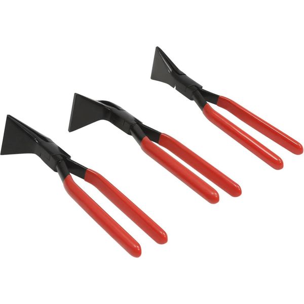 Pinze Per Piegare La Lamiera - Set Da 3 Pezzi - Ganasce Dritte, A 45° E 90° - Per Piegare, Aggraffare E Raddrizzare La Lamiera - Acciaio Al Carbonio - Rosso-image