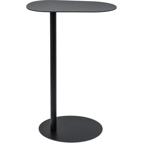 2.03 Tavolino Ovale In Metallo - Circa Ø 35 Cm X 35 Cm - Tavolino Pesante In Nero (Ovale)-image