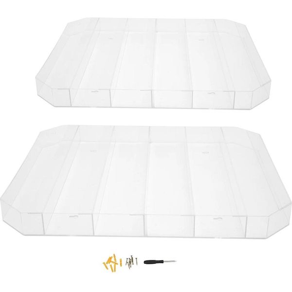 Espositore Per Smalti - Espositore Acrilico Da Parete - 6 Ripiani - 50X5X60 Cm - Set Da 2 - Rettangolare - Trasparente-image