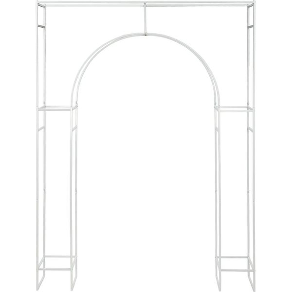 Supporto Per Arco Nuziale - Cornice Con Palloncini E Fiori - Dimensioni 1,8×2,4 M - Acciaio Al Carbonio - Tubo Ø16 Mm - Portata Max. 20 Kg - Bianco-image