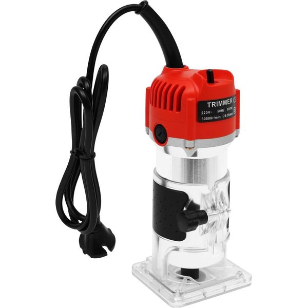 Fresatrice Per Legno - Fresatrice Per Bordi/Fresatrice Verticale - 800 W - 220 V Ca - 30.000 Giri/Min - Regolabile - Compatta - Motore Con Avvolgimento In Rame - Rosso-image