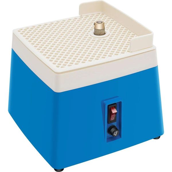 Levigatrice Per Bordi In Vetro E Ceramica - Mini Levigatrice Da Tavolo - 65 W - 4200 Giri/Min - Testa Di Levigatura Diamantata 16 Mm - Alimentazione Automatica Dell'acqua 350 Ml - Spina Ue - Blu-image