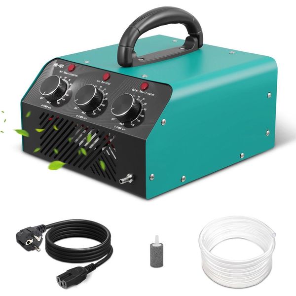 Generatore Di Ozono Purificatore D'aria - Ozonizzatore - Potenza 60.000 Mg/H - Timer 120 Min - Spina Ue 220 V - Rimuove Muffa E Fumo - Verde-image