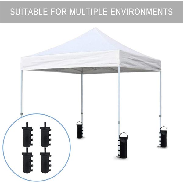 Sacchetti Di Sabbia Per Tende - Pesi Per Piedini Di Tende/Gazebo - Set Da 4 - Tessuto Oxford - Resistenti Al Vento - Per Giardino E Campeggio - Nero-image