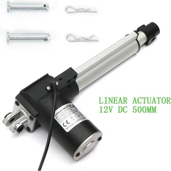 Attuatore Lineare Elettrico - 12 V Cc - Corsa 500 Mm - 6000 N Di Spinta/4000 N Di Trazione - 5 Mm/S - 48 Db - IP44 - Nero-image