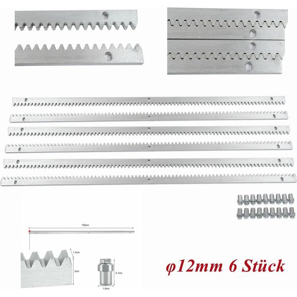 Motorizzazione Automatica Per Cancelli Scorrevoli - Motore - Elettrico 110 V - Fino A 1200 Kg - Cremagliera 6 M - Argento-image