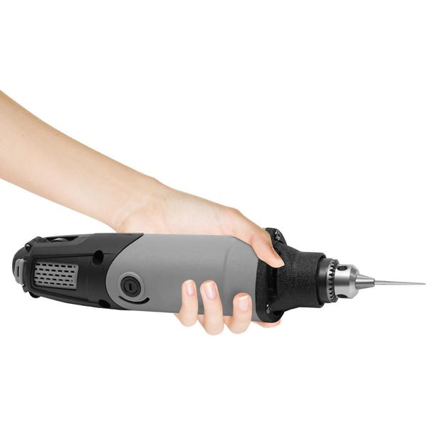 Utensile Elettrico Rotante - Set Mini Smerigliatrice E Trapano - 400 W 220 V - 6 Velocità - 5000-28000 Giri/Min - Per Lavori Su Metallo - Grigio Scuro-image