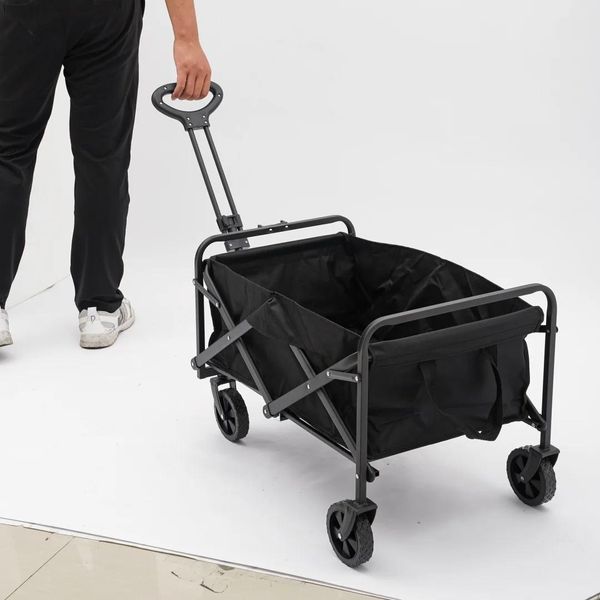 Carrello Pieghevole - Carrello Da Trasporto - Ultraleggero - Ruote In Gomma Da 12,7 Cm - Pieghevole E Compatto - Per Attività All'aperto, Picnic E Mercato - Verde-image