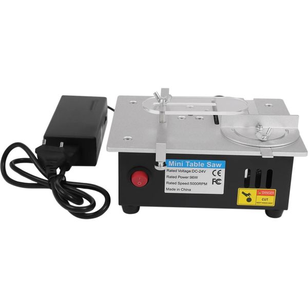 Mini Sega Circolare Da Tavolo - Sega Da Tavolo S3 - Regolabile In Altezza - Funzionamento A Corrente Continua - Orizzontale - Per Lavori In Legno E Modellismo - Grigio-image
