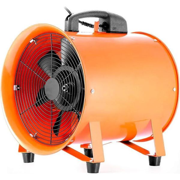 Ventilatore Aspiratore Portatile - Ventilatore Con Tubo Flessibile Da 10 M - 220 V - 320 W - IP44 - Motore In Rame - Per Officine E Cantieri - Arancione-image