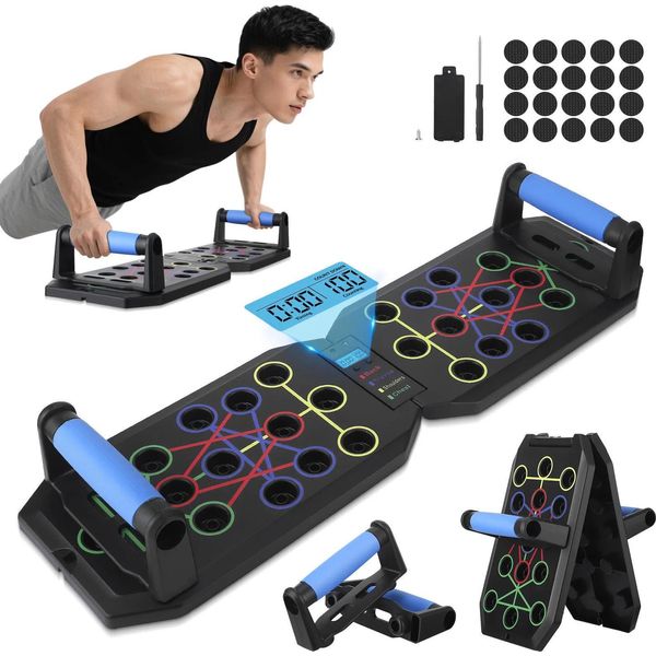Set Di Tavole Per Flessioni - Tavola Per Flessioni Pieghevole - Portatile - Multifunzionale - Per Petto, Addome, Braccia E Schiena - Allenamento Di Forza - Nero-image