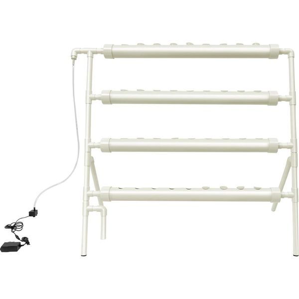Sistema Idroponico - Scaffale Verticale A 4 Livelli - 36 Fori Per Piante - Tubi In Pvc - Coltivazione Fuori Suolo Per La Casa - Bianco-image