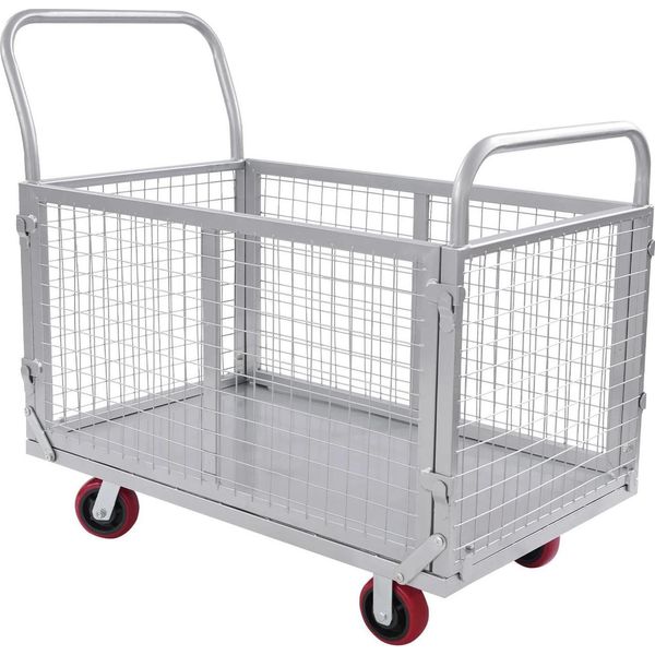 Carrello A Piattaforma - Carrello Di Trasporto - Carico Pesante - Capacità Di Carico 200 Kg - Con Rotelle - Multifunzione - Argento-image