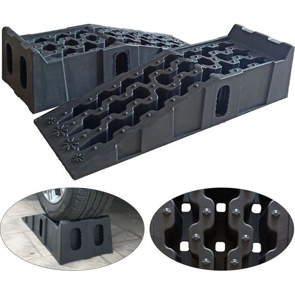 Rampe Di Accesso - Rampe Per Moto - Set Da 2 - Extra Larghe - 7250 Kg Per Coppia - Per Pneumatici Fino A 245 Mm - Nero-image