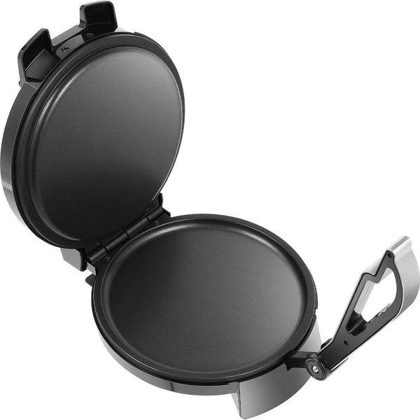 Piastra Elettrica Per Roti E Pancake - Spina Ue - Potenza 1200 W - Riscaldamento Su Entrambi I Lati - Rivestimento Antiaderente - Max 230 °C - Acciaio Inossidabile - Marrone Cioccolato-image