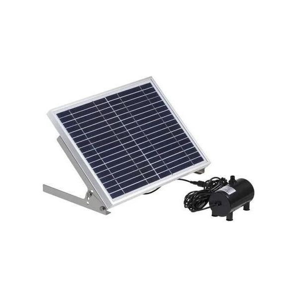 Pompa Per Fontana A Energia Solare - Laghetto E Acquario - 1000 L/H - Pannello Solare 17V 10W - Prevalenza >2,5 M - Altezza Massima Dell'acqua 200 Cm - Dc 6–24V - Senza Batteria - Nero-image