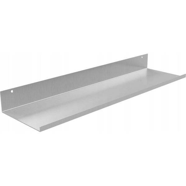 Scaffale A Muro In Acciaio Inox 20 X 25 Cm Con Bordo Come Scaffale Sospeso - Moderno E Minimalista-image