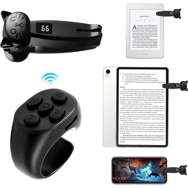 Telecomando - Giratore Di Pagine E Telecomando Per Fotocamera - Wlan Wireless - Per Tablet, E-Reader E Smartphone - - Nero-image